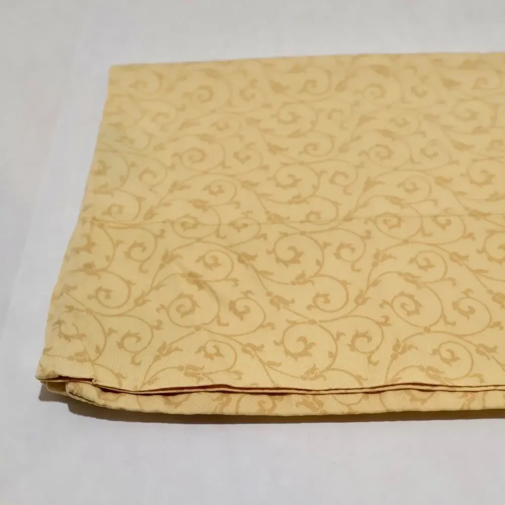 Charter Club King Pillowcase 100% Cotton Sateen Scroll Pattern Yellow